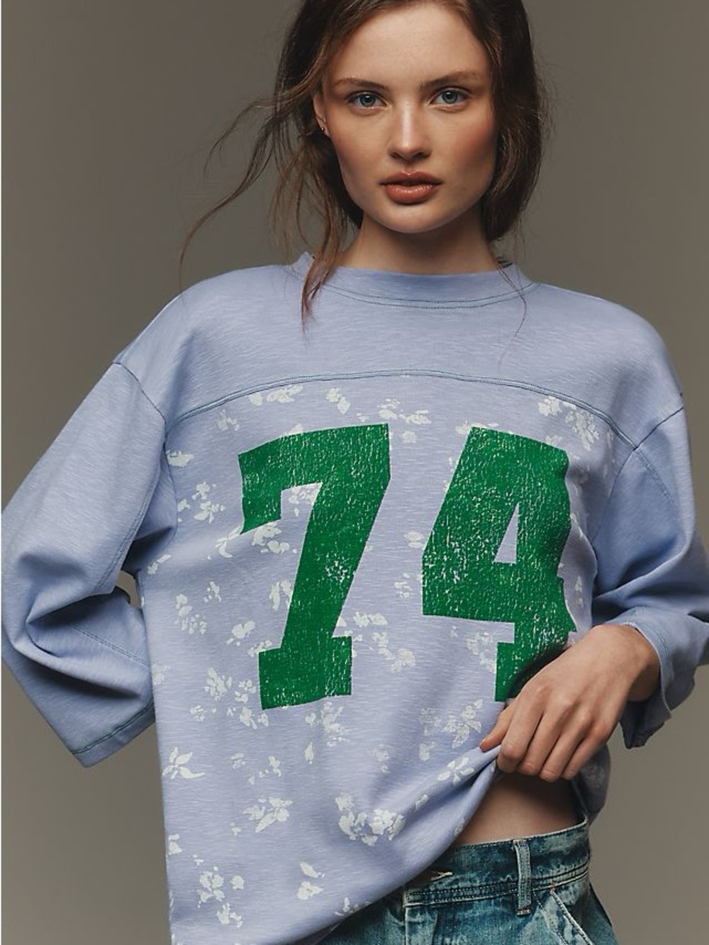 NWT Pilcro Anthropologie Lavender Varsity Tee